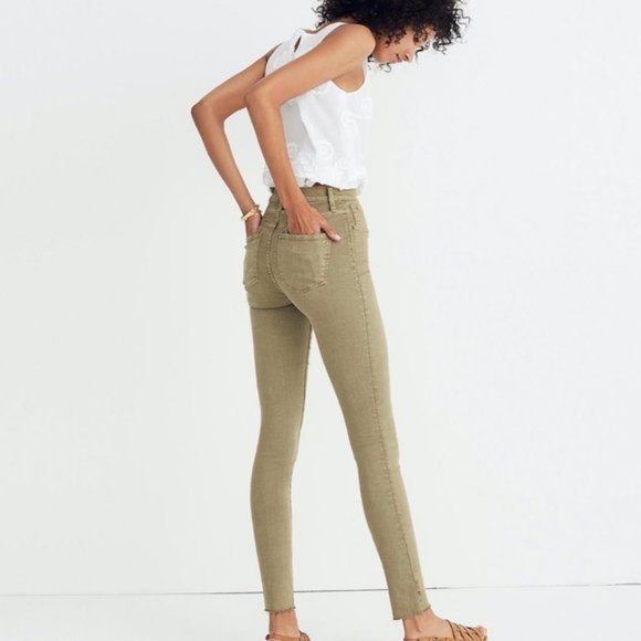 Madewell Size 27 High Waisted Olive Skinny Jeans - Picture 2 of 2